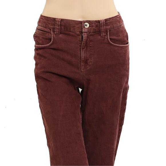 Free People We The Free Mid-Rise Cord Straight Leg Pants Jeans XS New 279400 - Picture 2 of 5